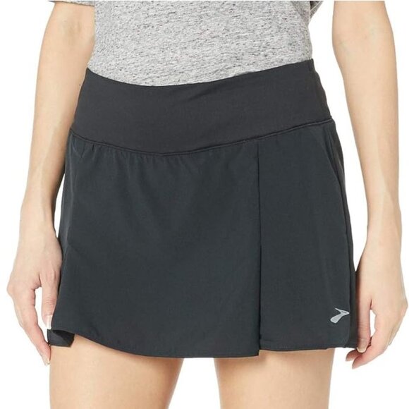 Brooks Skort Women's Size Small Black Skirt‎ Short Mid-rise Lightweight Chaser - Picture 3 of 11